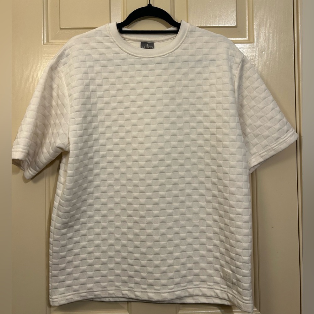 Saints Studio Off White Textured Men's Shirt